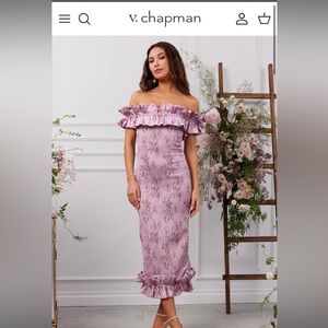 V. Chapman Lilac dress in lilac tapestry rose (Sold out on website)